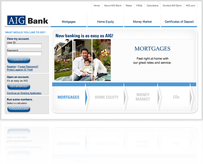 AIG Bank AIG Bank Example Website Development