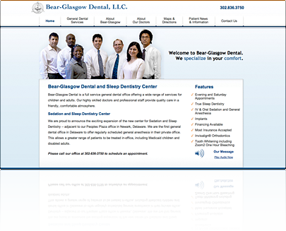 Bear-Glasgow Dental Example Website Development