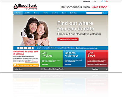Blood Bank of Delmarva Blood Bank of Delmarva Example Website Development