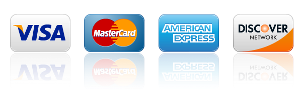 Visa, MasterCard, Amex, Discover accepted