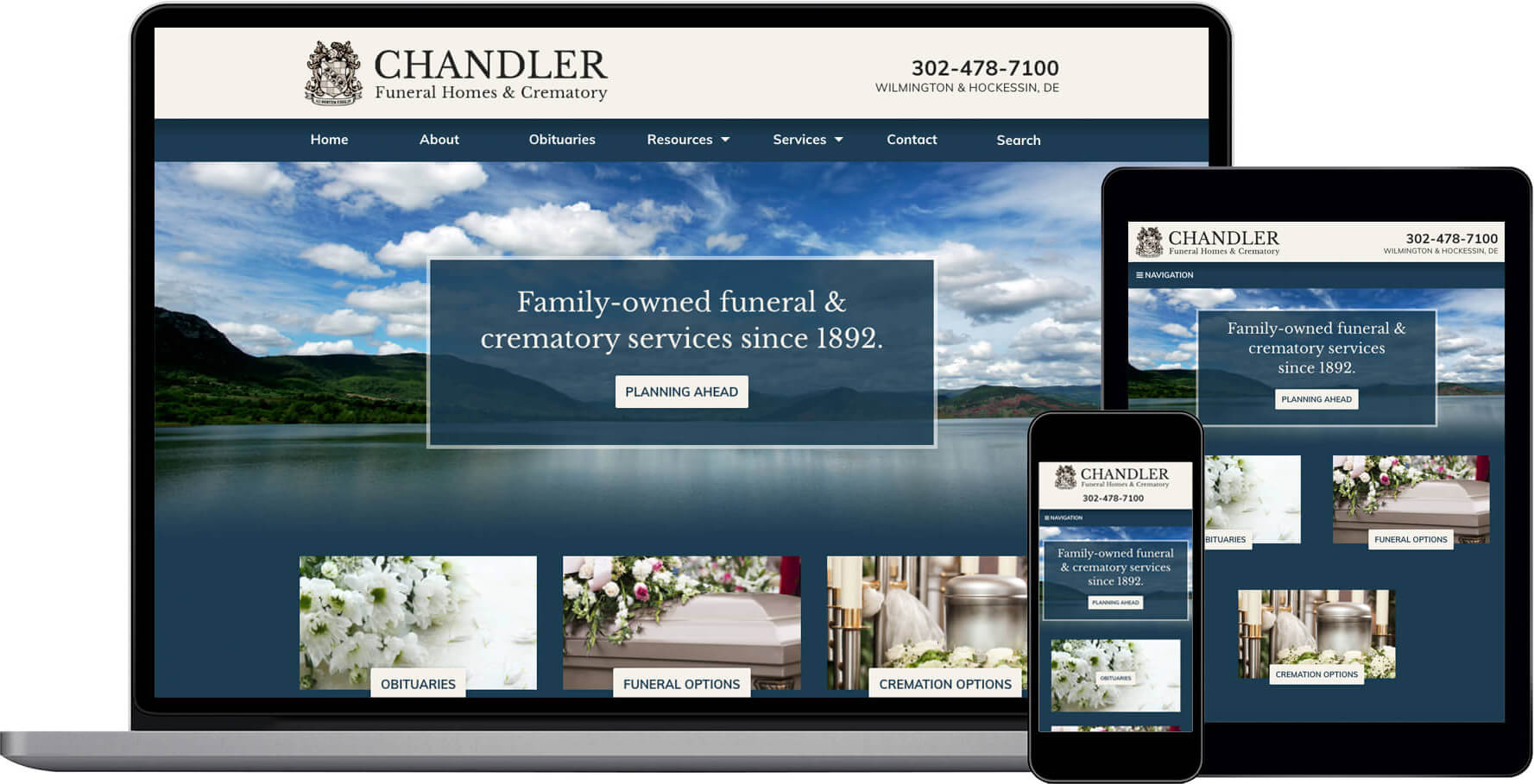 Chandler Funeral Homes & Crematory Responsive Website Design
