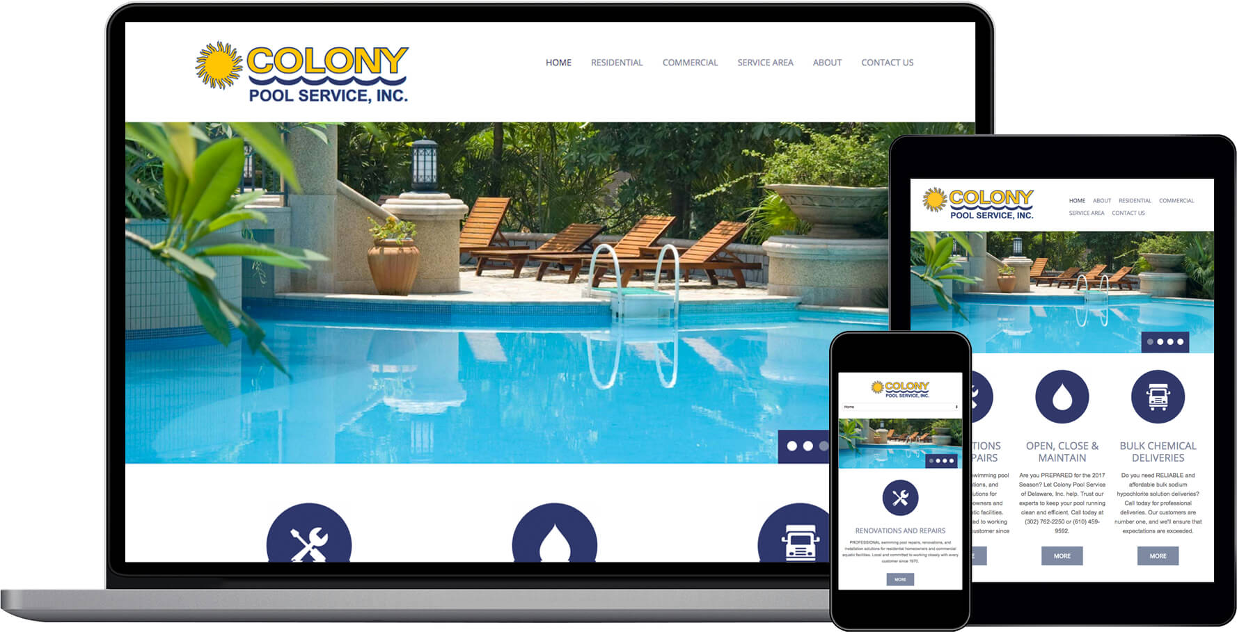 Colony Pool Service, Inc. Responsive Website Design
