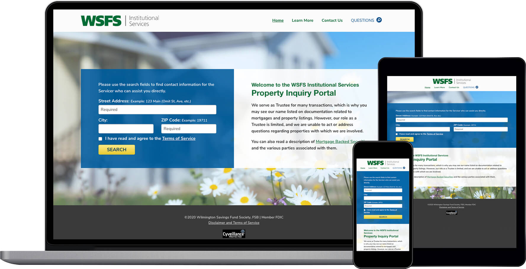 WSFS Institutional Services Responsive Website Design