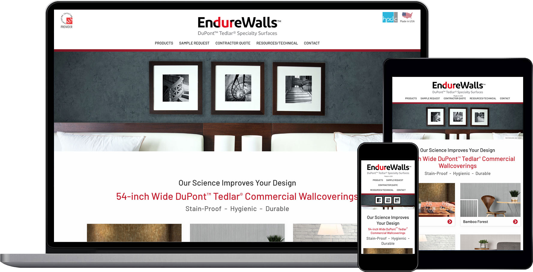 Endurewalls by DuPont Tedlar Responsive Website Design