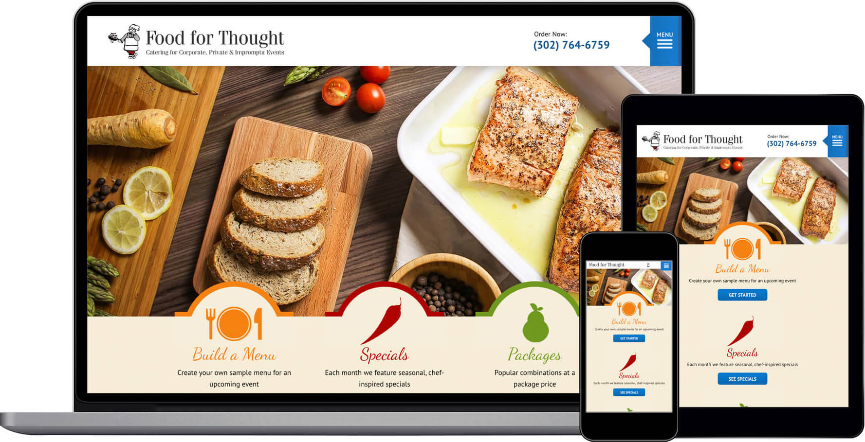 Food for Thought Catering Company Responsive Website Design
