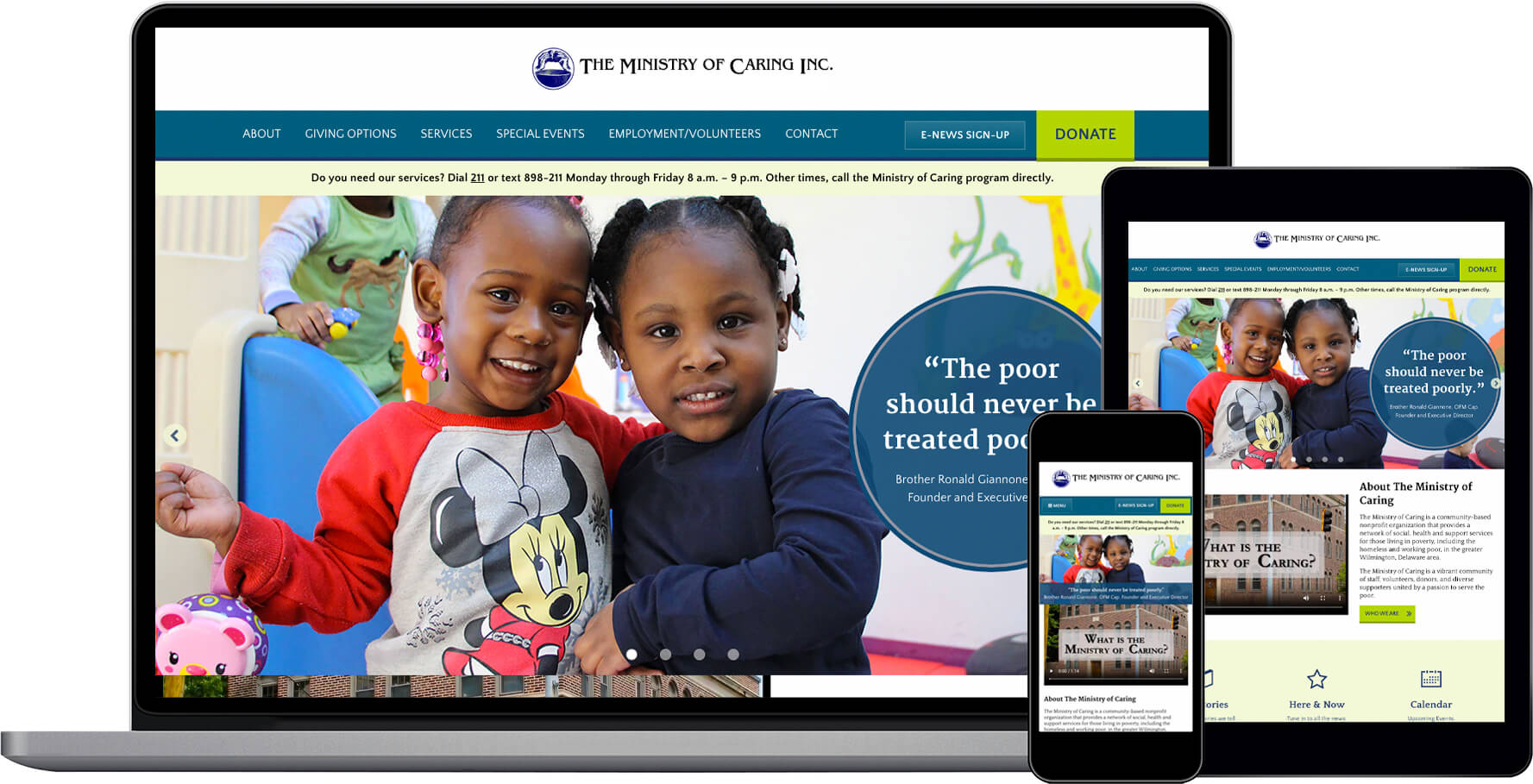 The Ministry of Caring Responsive Website Design