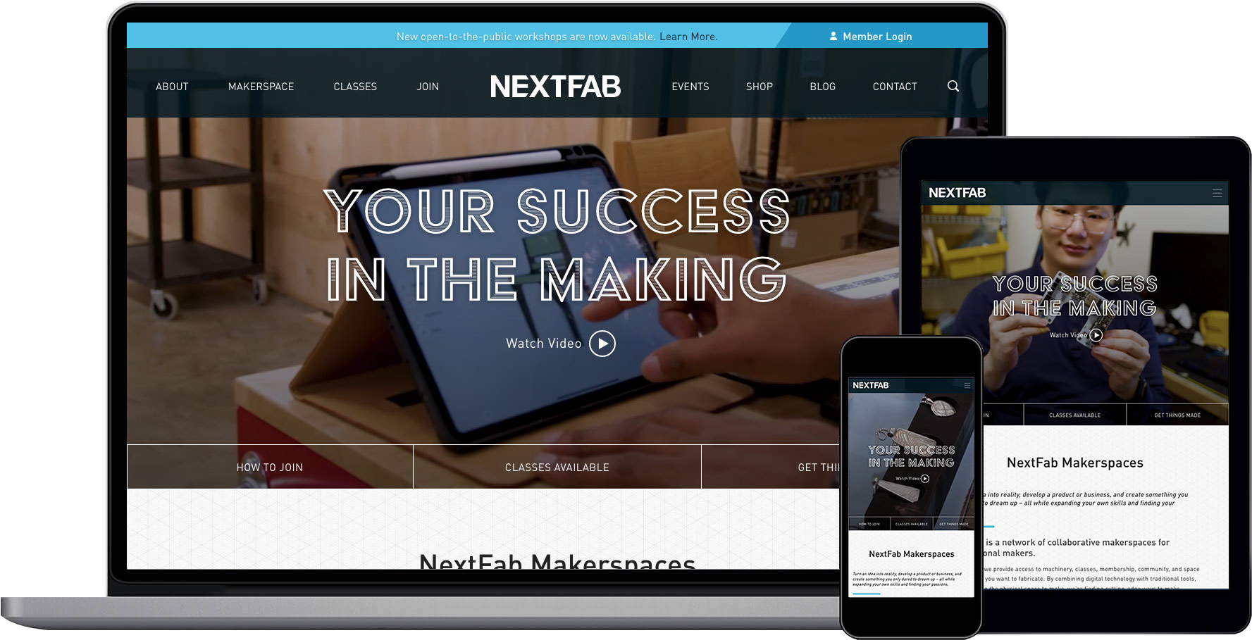 NextFab Makerspaces Responsive Website Design