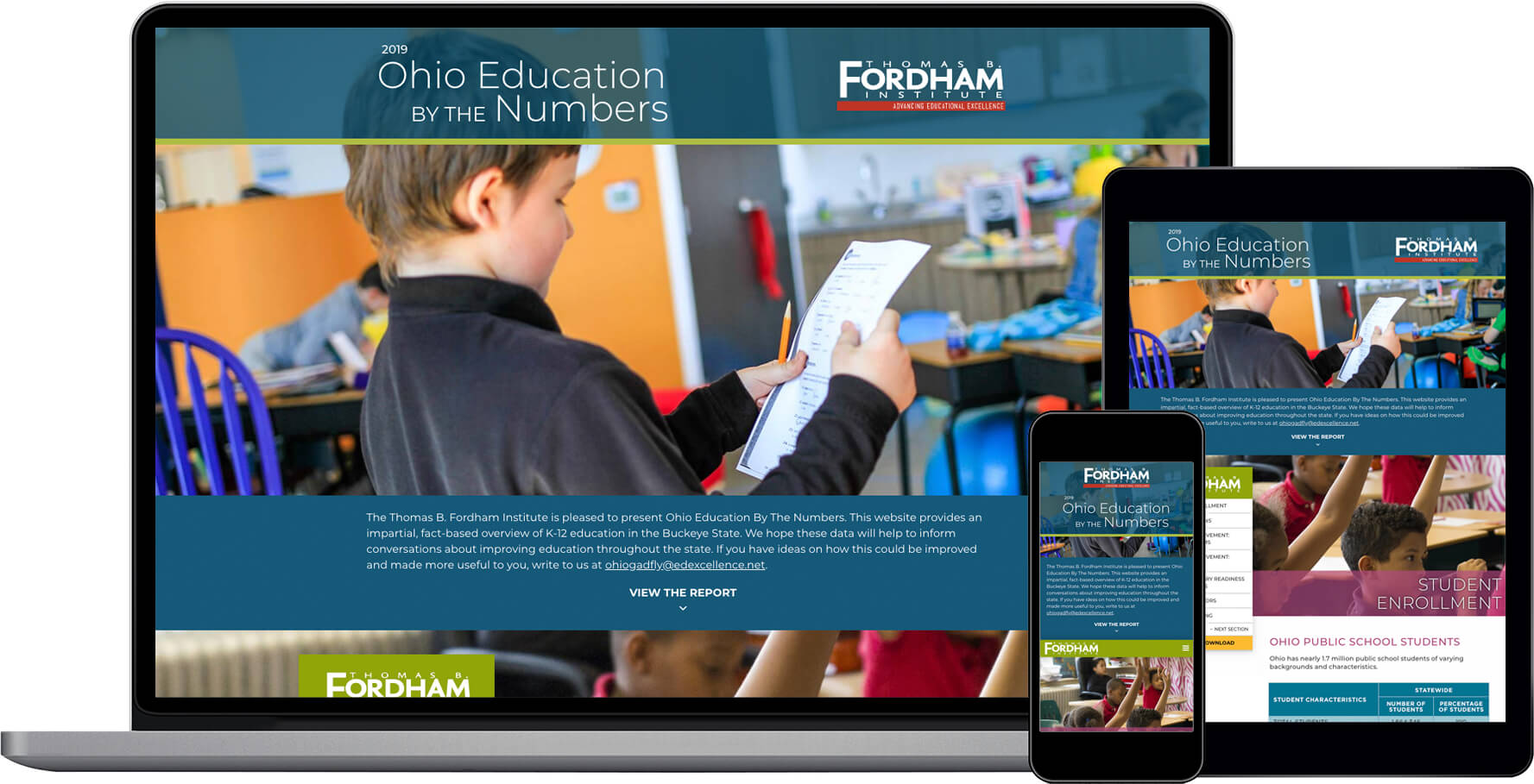 Thomas B Fordham Institute Ohio by the Numbers Responsive Website Design